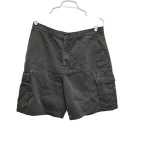 J Crew Cargo Shorts Mens 36 Olive Green Cotton Utility